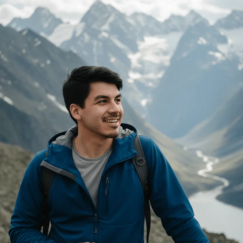 AI dating photo on a mountain hike